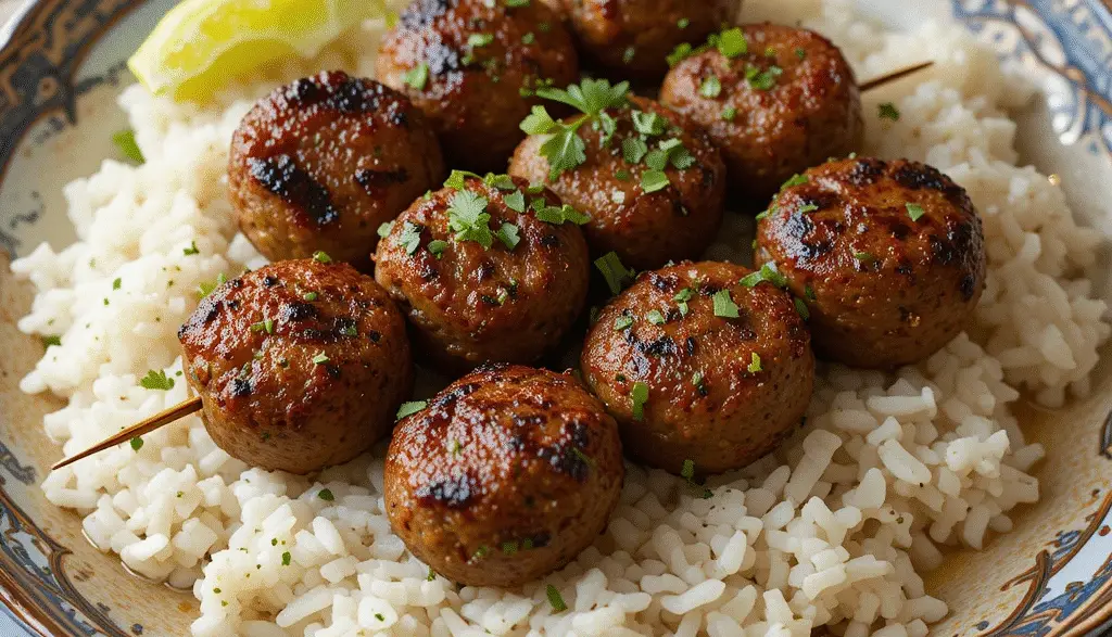 Grilled meat kofta