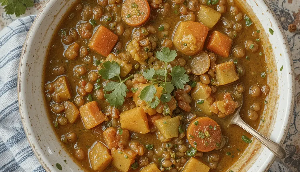Traditional lentil soup