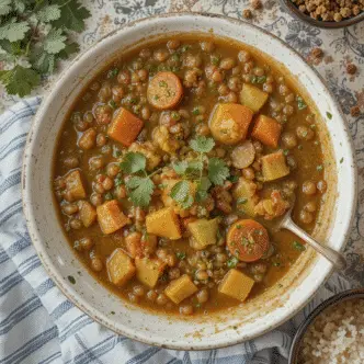 Traditional lentil soup