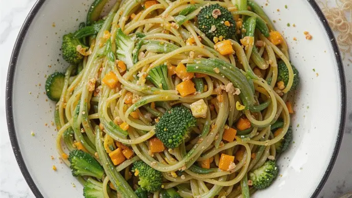 Vegetable and soy noodles